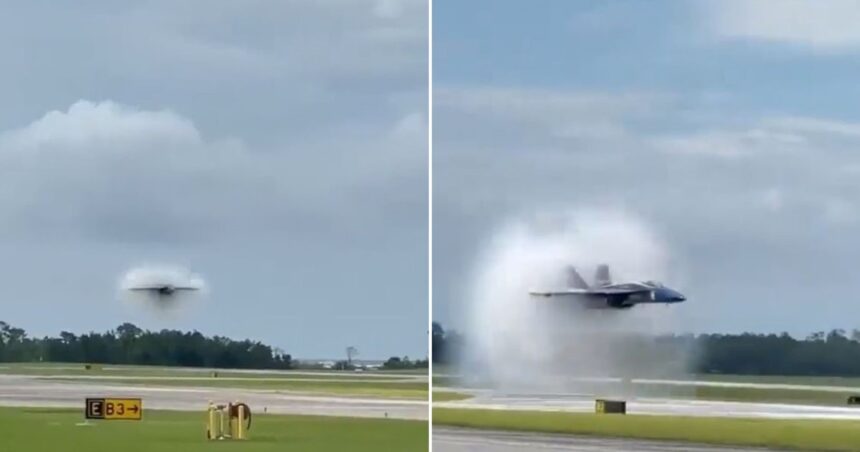 El impactante video viral de un avión rompiendo la barrera del sonido