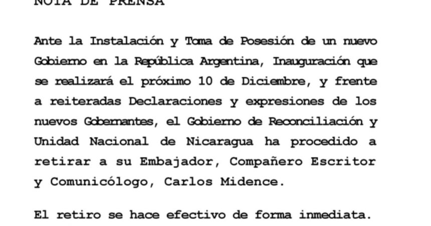 Lenguaje, derecho y diplomacia: el retiro del embajador nicaragüense