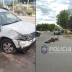 Choque entre una camioneta y una moto en Av. Primero de Marzo deja un hombre herido