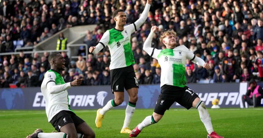 Liverpool, sin Mac Allister, se lo dio vuelta al Crystal Palace y saltó a la punta de la Premier League