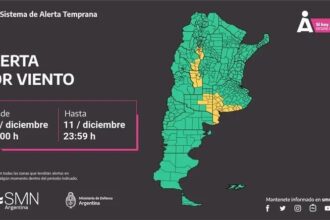 El Servicio Meteorológico emitió una alerta por fuertes vientos para La Rioja