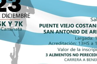 Una carrera en San Antonio de Areco con un fuerte objetivo solidario