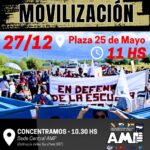 La AMP convoca a una movilización para este miércoles 27 de diciembre