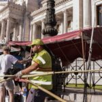 El Gobierno de la Ciudad desalojó el acampe del Malón de la Paz que quedaba en la esquina del Congreso de la Nación