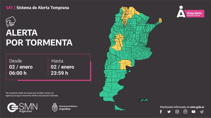 Alerta meteorológica por tormentas electricas en el interior de La Rioja