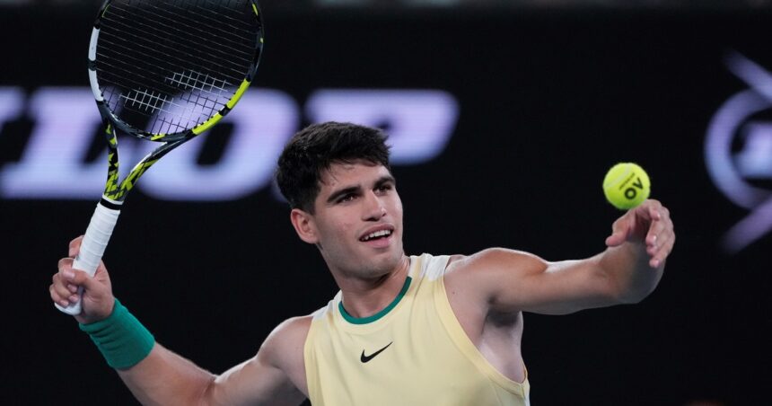 Abierto de Australia: Carlos Alcaraz arrancó con el pie derecho y barrió en sets corridos a Gasquet