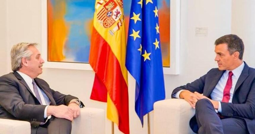 Tras criticar a Javier Milei en Davos, Pedro Sánchez recibió la visita de Alberto Fernández