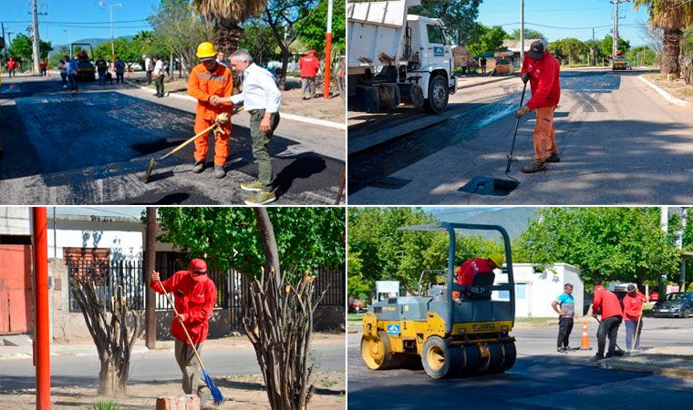 El Municipio Capital ejecuta tareas de bacheo en el Barrio Cochangasta