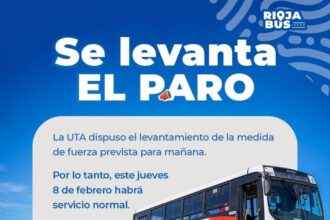 Se levantó el paro convocado por UTA y Rioja Bus circulará con normalidad este jueves