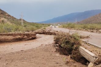 recomiendan transitar con precaución por la zona de la RP N° 9 entre Carrizal y el ingreso a Villa Mazan