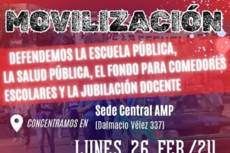 La Asociación de Maestros y Profesores se movilizará este lunes 26 de Febrero