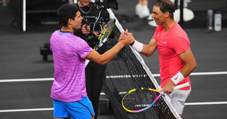 Alcaraz y Nadal armaron un show perfecto en el Slam Netflix de Las Vegas: puntazos, celebridades y un mensaje para el circuito