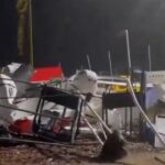 Temporal en San Nicolás: ráfagas superiores a 100 km/h, dos camiones volcados y graves destrozos