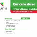 Cronograma de pago Quincena de marzo más ayuda escolar incluyendo el incremento de .500 para los empleados estatales