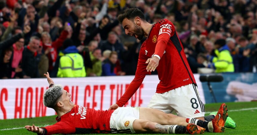 Alejandro Garnacho y un partido soñado: corrió hasta el final, el United frustró al Liverpool de Mac Allister y está en semis de FA Cup