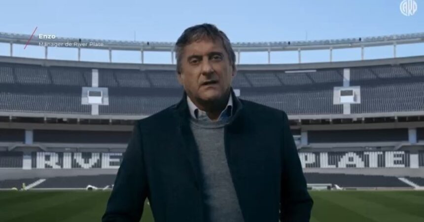 Francescoli, Sorin y el “Chori” Domínguez, en una campaña de River para no presionar a los chicos deportistas