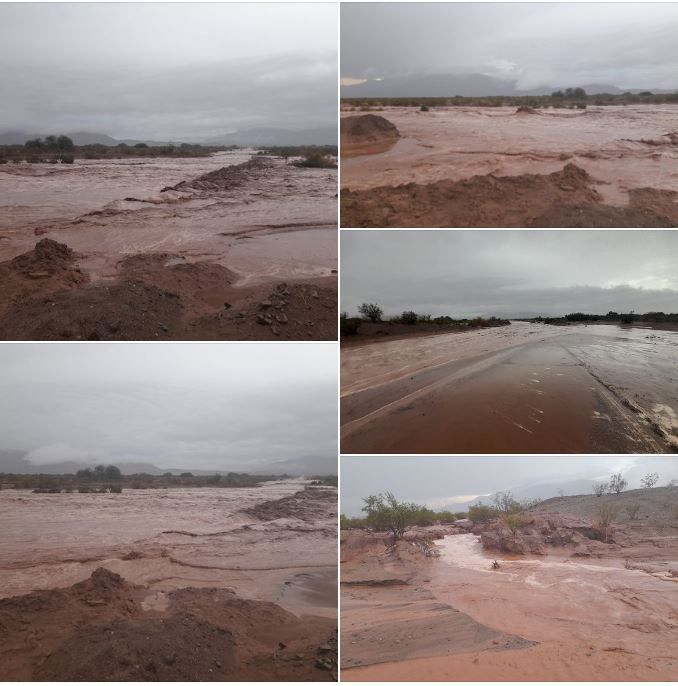 Ruta Nacional 40 en el Trayecto Guandacol a Villa Unión,cortado el paso por creciente