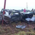 Una mujer se salvó de milagro tras impactar fuertemente con un poste de luz en el ingreso a Chañar