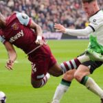 Liverpool tropezó en su visita a West Ham United y la pelea por el título le queda cada vez más lejos