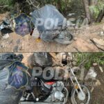 Personal policial encontró una motocicleta oculta bajo bolsas de basura