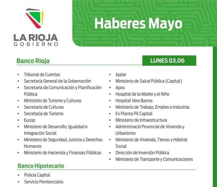 Este lunes 3 de mayo comienza el cronograma de pago para empleados estatales