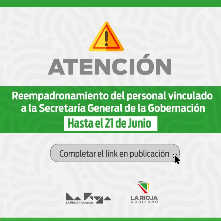 Continúa el proceso de reempadronamiento del personal vinculado a la Secretaría General de la Gobernación