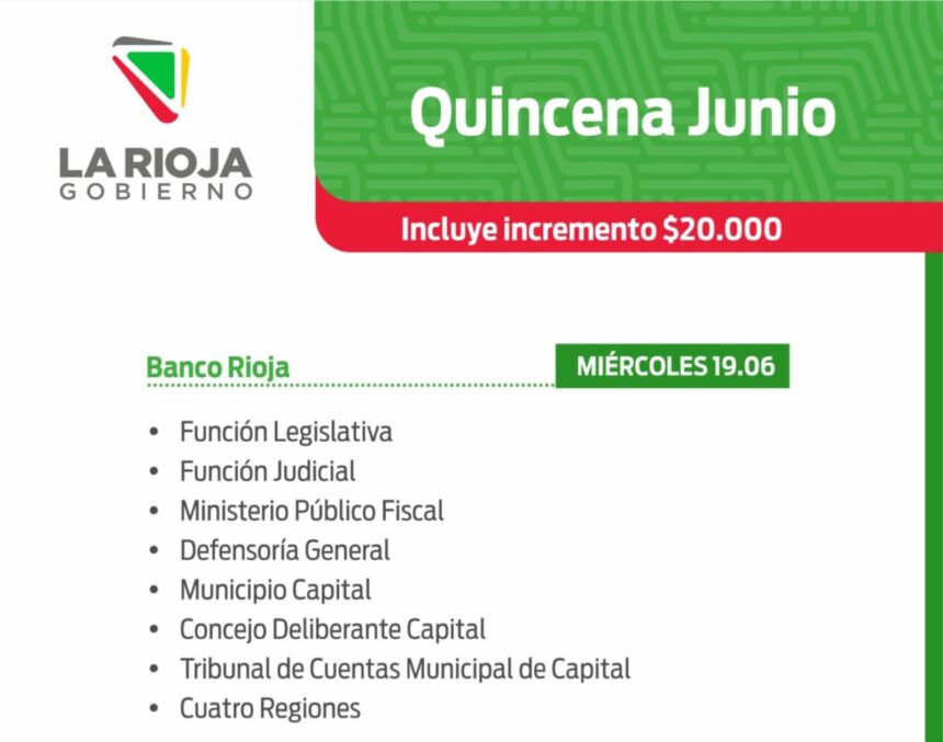 Cronograma de pago de la Quincena a empleados estatales para este 19 de junio