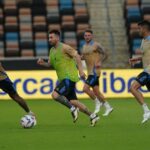 Lionel Messi volvió a dar señales positivas de su lesión en el primer entrenamiento de la Selección Argentina bajo el calor de Houston