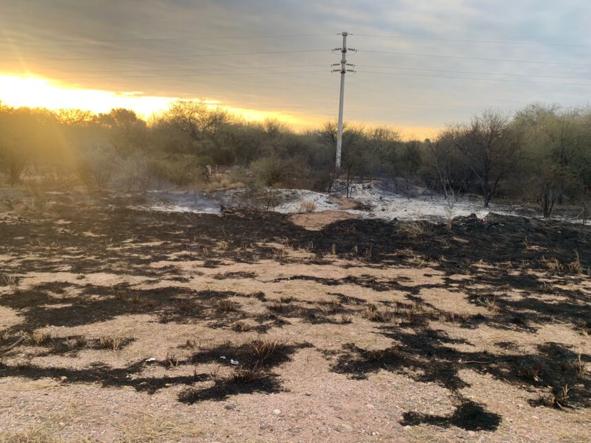 La Rioja: Incendio de pastizales en Ruta 5