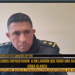 Delincuente robó una garrafa e intentó atacar a los vecinos con un arma blanca