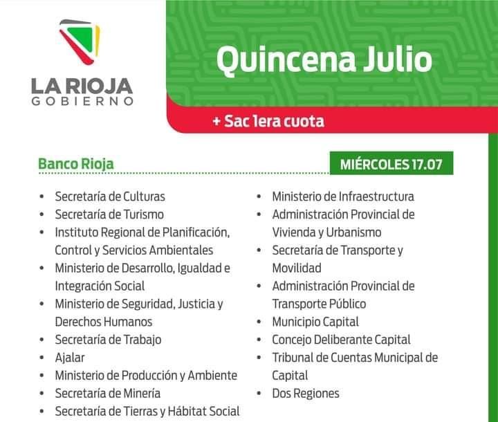 Cronograma de pago de la quincena y aguinaldo a empleados estatales para este 17 de julio