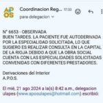 ulapes:-vecina-reclama-a-apos-por-negativa-de-tratamiento-en-cordoba