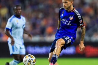 Luca Orellano, derecho al Puskas: golazo de tiro libre desde atrás de la mitad de la cancha para Cincinnati, que es escolta del Inter Miami