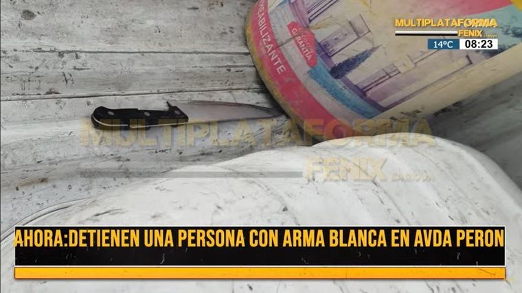 Detienen a persona con arma blanca en cercanías de escuela céntrica. Se negó a hacerse el test de alcoholemia