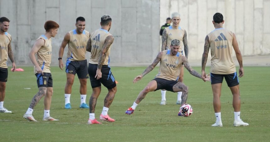 Cómo fue el último ensayo de la Selección: Scaloni piensa en Colombia y en un obstáculo extra que presenta Barranquilla