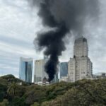 Voraz incendio en Retiro: se prendieron fuego los equipos de aire acondicionado de una torre