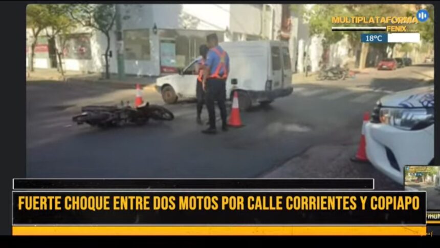 fuerte-accidente-en-pleno-centro-capitalino:-dos-motocicletas-involucradas