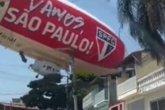 Un dirigible del San Pablo se estrelló contra viviendas en la previa del partido por Copa Libertadores