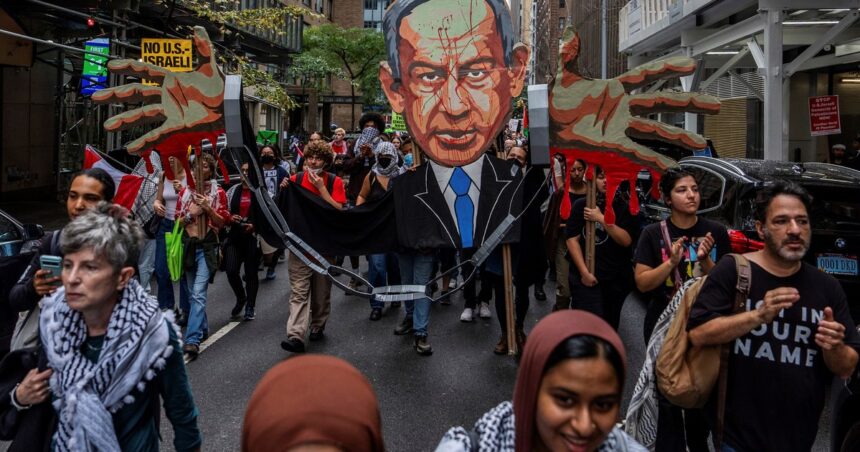 miles-de-personas-protestan-en-manhattan-antes-del-discurso-de-netanyahu-en-la-onu