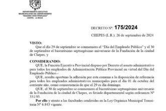 Dia del Empleado Municipal | DECRETAN ASUETO DEPARTAMENTAL PARA EL MARTES 1 DE OCTUBRE