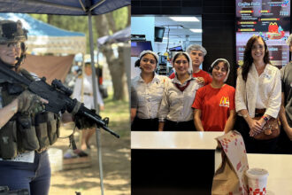 El combo de Victoria Villarruel: empuñó un rifle en Campo de Mayo y compró una hamburguesa en un local de comidas rápidas