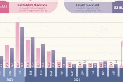 Una familia tipo necesitó casi un millón de pesos para no ser pobre en octubre: la canasta básica total aumentó un 185,7% en un año