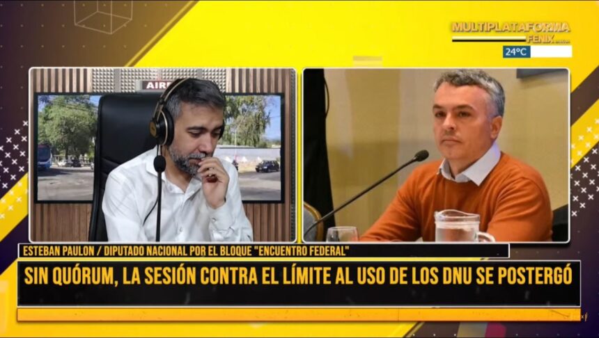 Esteban Paulón, sobre la fallida sesión para modificar la ley de DNU: “el gobierno metió la cola”