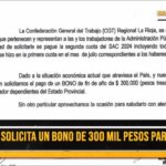 La CGT pidió un “bono” de 300 mil pesos