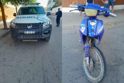 Chilecito: Un móvil policial colisionó con una moto