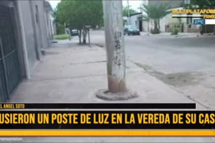 Lleva 27 años con un poste de luz en su garaje y EDELaR le pide 2 millones para retirarlo