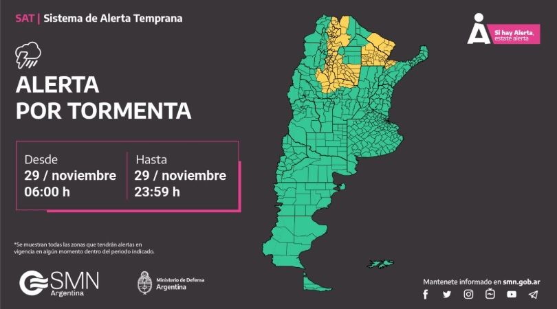 La Rioja en alerta por tormentas de variada intensidad, actividad eléctrica y caída de granizo