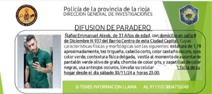 Policía solicita información sobre el paradero de un joven