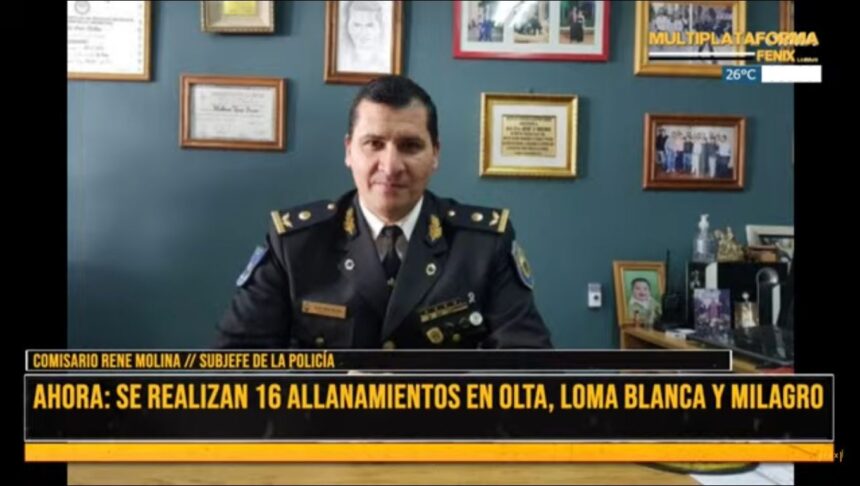 Olta: Dos policías y seis civiles detenidos en allanamientos por narcotráfico