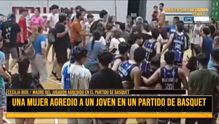 Mujer agredió a joven tras finalizar un partido de básquet